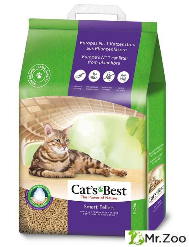 Cat's Best Smart Pellets Наполнитель древесный комкующийся 20л*10кг