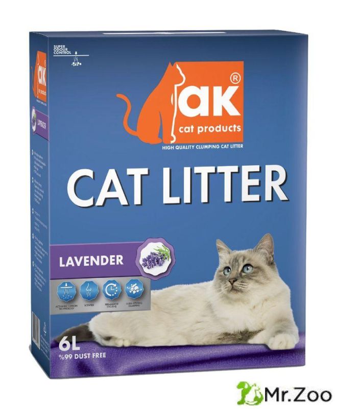 Комкующийся наполнитель AK CAT Lavender с ароматом лаванды