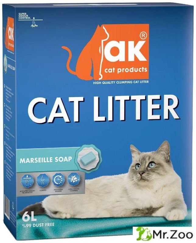 Комкующийся наполнитель AK CAT Marseille Soap с ароматом Марсельского мыла