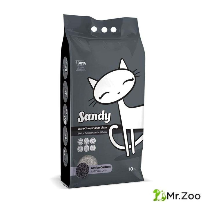 Наполнитель Sandy Active Carbon с активированным углем для кошачьего туалета 10кг