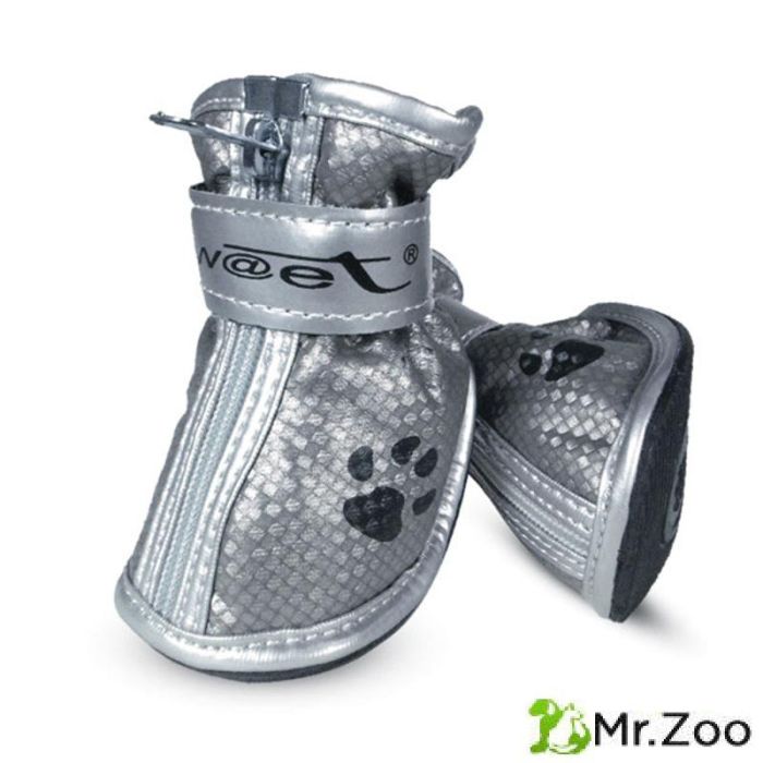 Ботинки Triol YXS082-2 для собак серебряные с "лапками" 45х40х50 мм (уп.4шт)