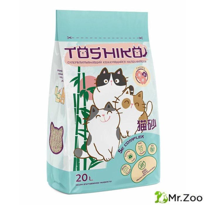 Toshiko Сакура комкующийся наполнитель древесный  1,9 кг