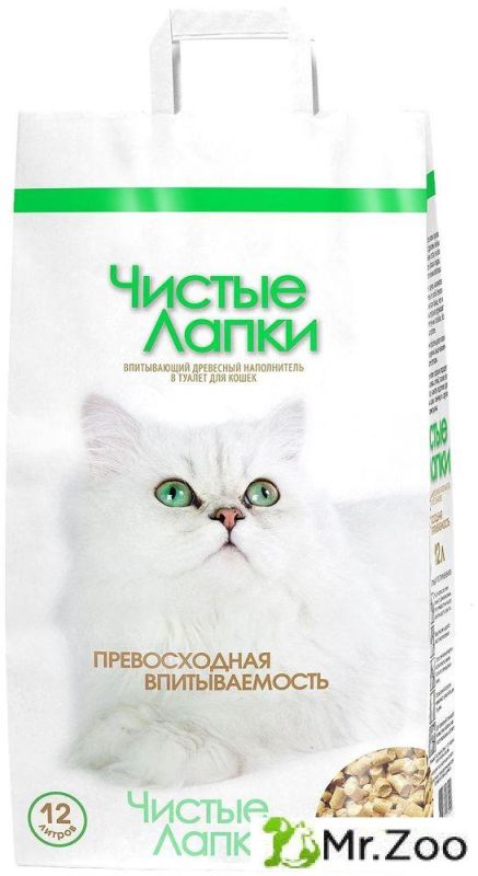 Древесный наполнитель Чистые Лапки для кошачьих туалетов