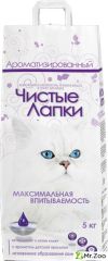 Комкующийся наполнитель Чистые Лапки для кошачьих туалетов с ароматом детской присыпки