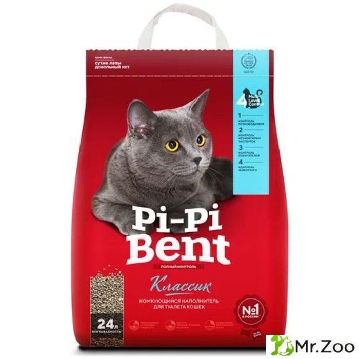 Комкующийся наполнитель Pi-Pi Bent Classic для кошачьего туалета из природного бентонита