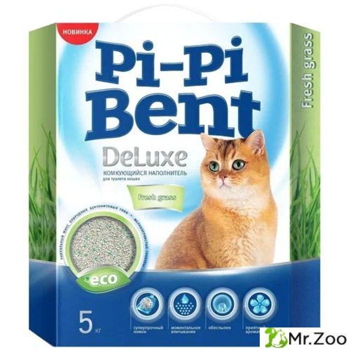 Комкующийся наполнитель Pi-Pi Bent Deluxe Fresh Grass для кошачьих туалетов