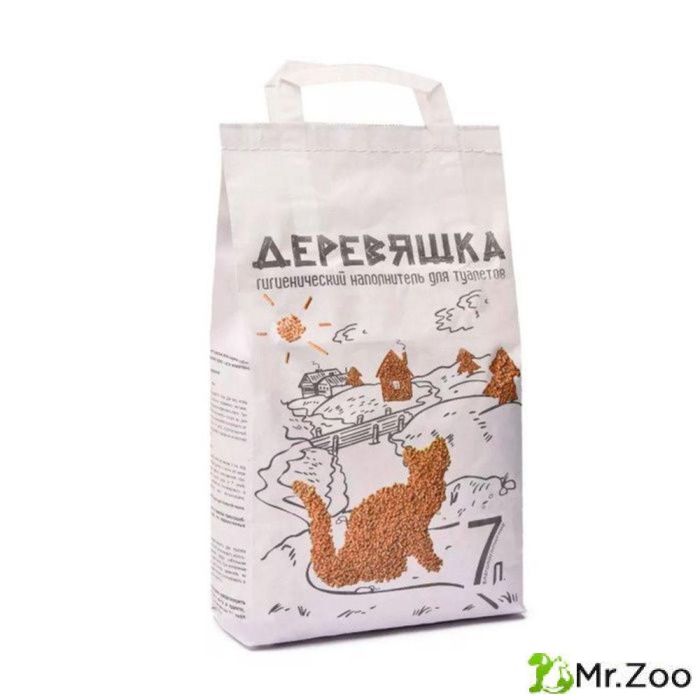 Древесный наполнитель Зверьё моё Деревяшка для кошачьих туалетов