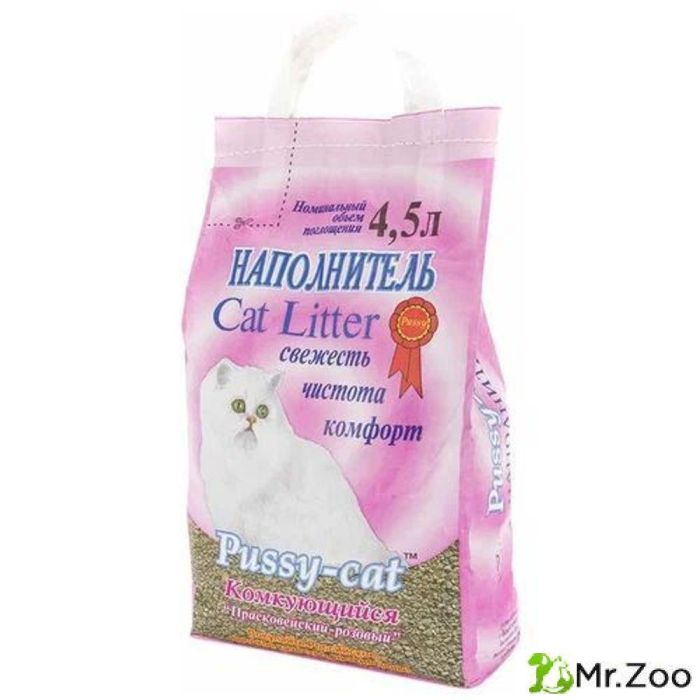Комкующийся наполнитель Pussy-Cat Розовый для кошачьих туалетов
