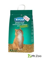 Древесный наполнитель Кузя для кошачьих туалетов