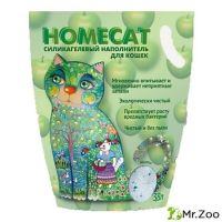 Силикагелевый наполнитель HOMECAT для кошачьих туалетов яблоко