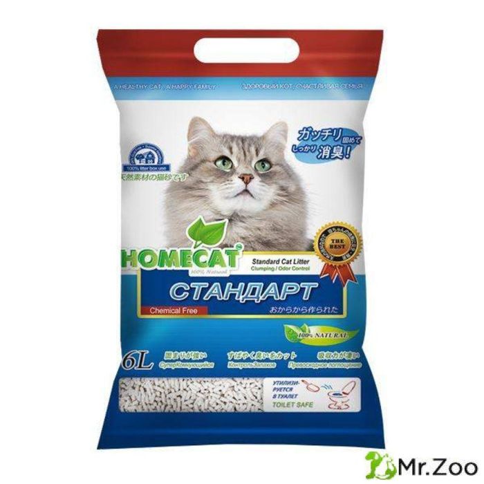 Комкующийся наполнитель HOMECAT «Эколайн» Стандарт для кошачьих туалетов без запаха