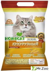 Комкующийся наполнитель HOMECAT «Эколайн» для кошачьих туалетов кукурузный