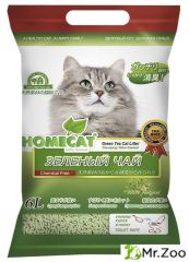 Комкующийся наполнитель HOMECAT «Эколайн» для кошачьих туалетов зеленый чай