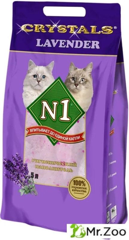 Силикагелевый наполнитель №1 CRYSTALS Lavender для кошачьих туалетов