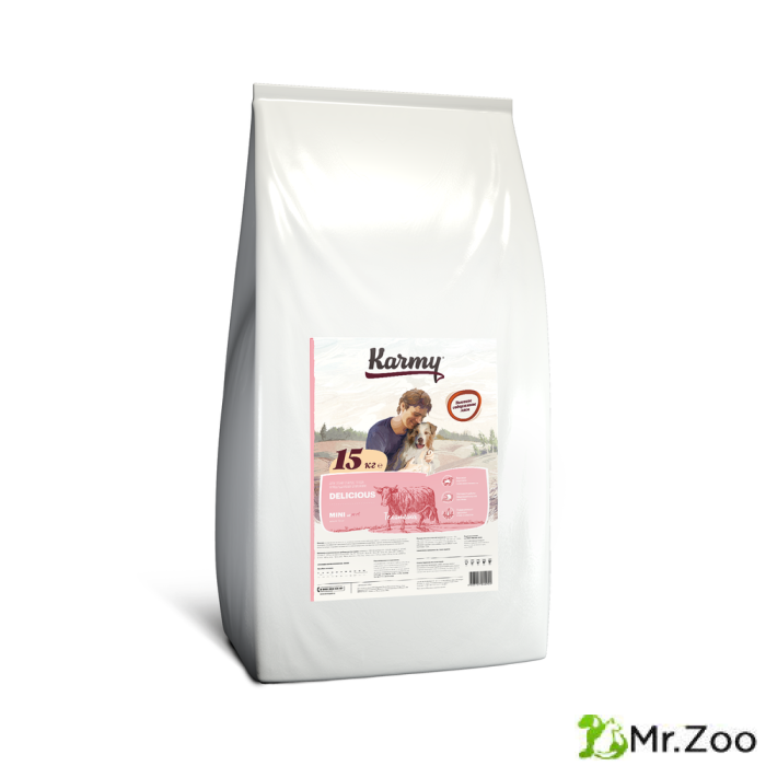 Сухой корм Karmy Delicious Mini для собак мелких пород Телятина