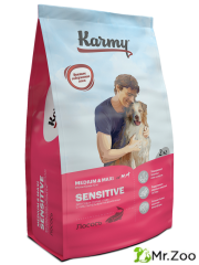 Сухой корм Karmy Sensitive Medium&Maxi для собак средних и крупных пород с чувствительным пищеварением Лосось 2кг