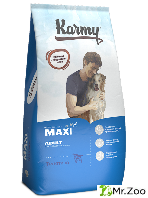 Сухой корм Karmy Maxi Adult для собак крупных пород Телятина 14кг