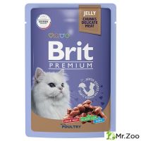 Пауч Brit Premium для взрослых кошек ассорти из птицы в желе