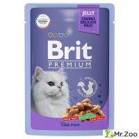 Пауч Brit Premium для взрослых кошек треска в желе