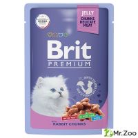 Пауч Brit Premium для котят кролик в желе