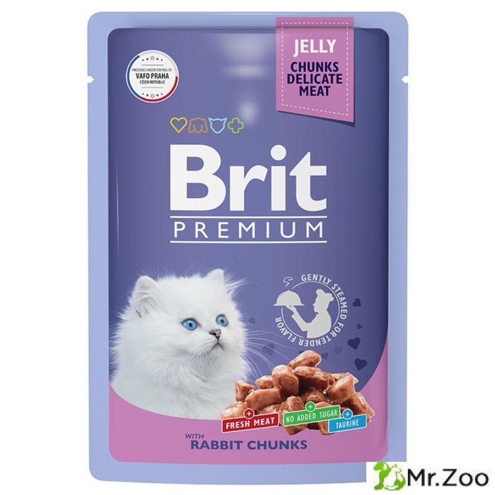 Пауч Brit Premium для котят кролик в желе