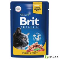 Пауч Brit Premium для взрослых кошек лосось и форель