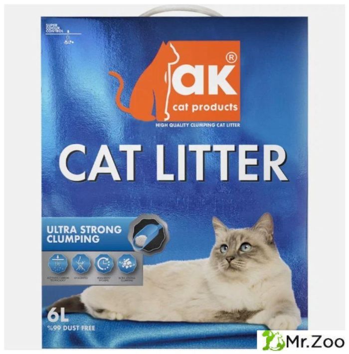 Комкующийся наполнитель AK CAT Ultra Strong Clumping бентонитовый