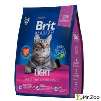 Сухой корм Brit Premium Light с курицей для кошек с избыточным весом