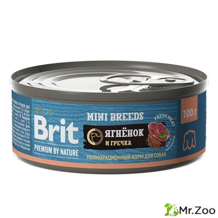 Консервы Brit Premium By Nature с ягненком и гречкой для взрослых собак мелких пород