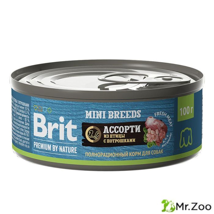 Консервы Brit Premium By Nature ассорти из птицы с потрошками для взрослых собак мелких пород