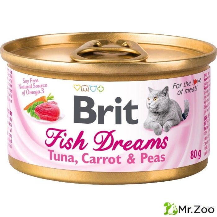 Консервы Brit Fish Dreams Tuna Carrot & Pea Тунец морковь горошек для кошек