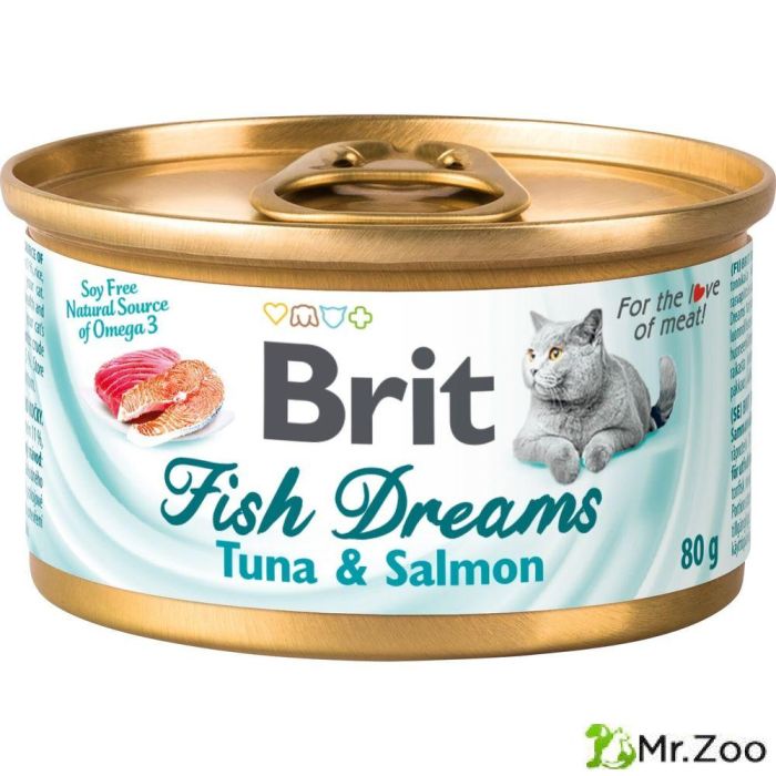 Консервы Brit Fish Dreams Tuna & Salmon Тунец и лосось для кошек