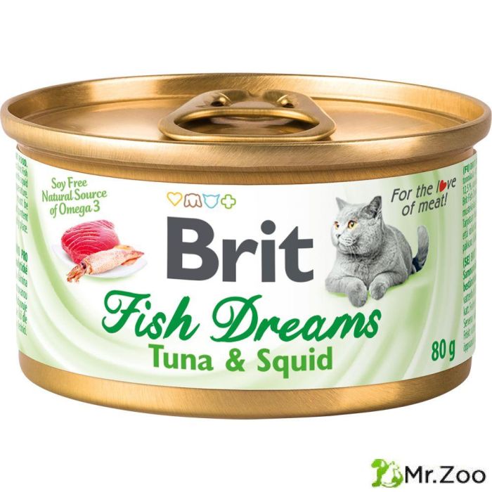 Консервы Brit Fish Dreams Tuna & Squid Тунец и кальмар для кошек