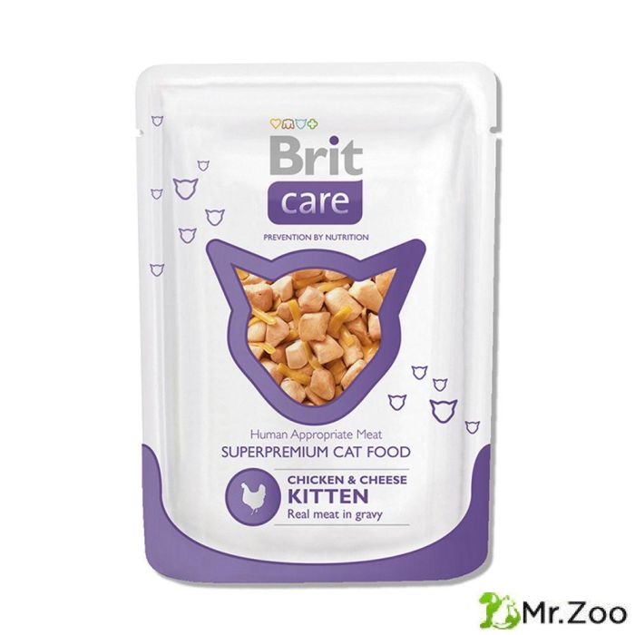 Пауч Brit Care Chicken&Cheese kitten Курица и сыр для котят