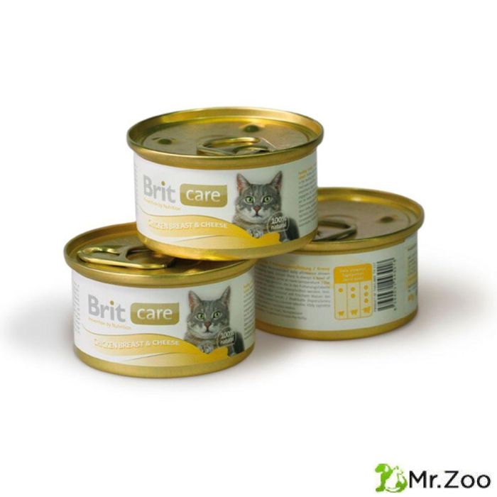 Консервы Brit Care Chicken Breast & Cheese Куриная грудка и сыр для кошек