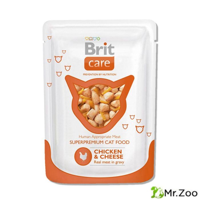 Пауч Brit Care cat Chicken&Cheese курица и сыр для кошек