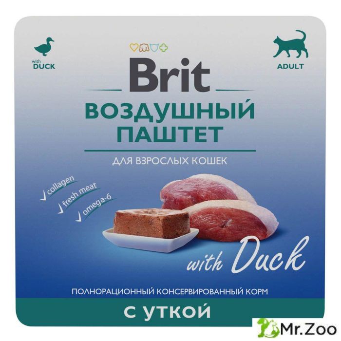 Brit Premium Воздушный паштет с уткой для взрослых кошек