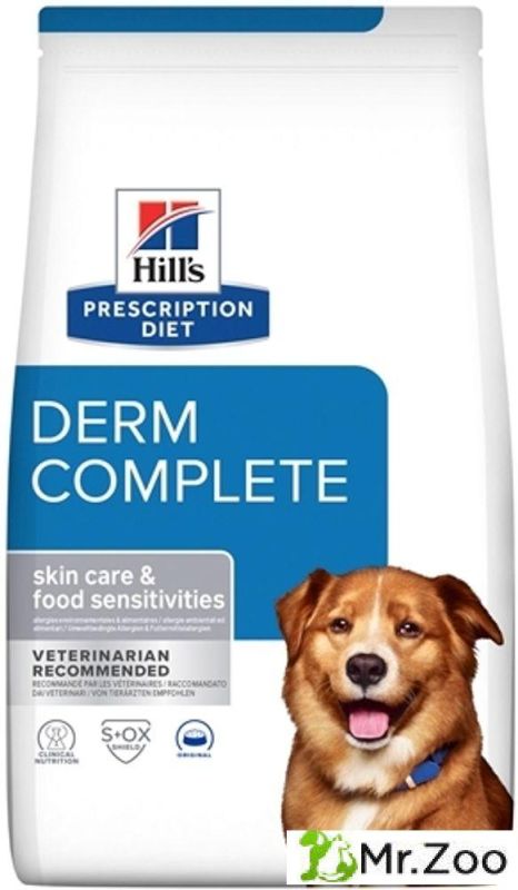 Сухой диетический корм Hill's Derm Complete для собак для поддержания здоровья кожи при аллергии