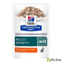 Влажный диетический корм Hill's Prescription Diet w/d для кошек при диабете курица в соусе