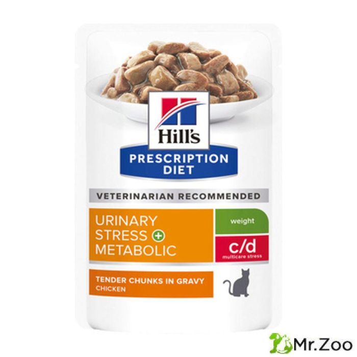 Влажный диетический корм Hill's Prescription Diet c/d Urinary Stress+Metabolic стресс для кошек способствует контролю веса курица