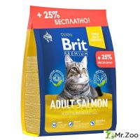 Сухой корм Brit Premium by Nature Cat Adult Salmon для взрослых кошек с лососем 2 кг + 500 г в подарок