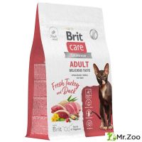 Сухой корм Brit Care Cat Adult Delicious Taste для взрослых привередливых кошек с индейкой и уткой
