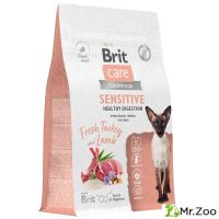 Сухой корм Brit Care Cat Sensitive Healthy Digestion для взрослых кошек с чувствительным пищеварением с индейкой и ягненком