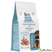 Сухой Корм Brit Care Dog Puppy&Junior L Healthy Growth для щенков и молодых собак крупных пород с индейкой и ягненком 1.5 кг