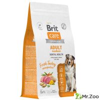 Сухой Корм Brit Care Dog Adult M Dental Health для взрослых собак средних пород здоровые зубы с индейкой 1.5 кг