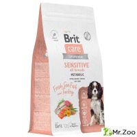 Сухой Корм Brit Care Dog Adult Sensitive Metabolic для взрослых собак всех пород улучшенный обмен веществ с морской рыбой и индейкой 1.5 кг