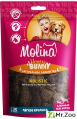 Molina Holistic Натуральное сушёное лакомство для собак всех пород Лёгкое кролика