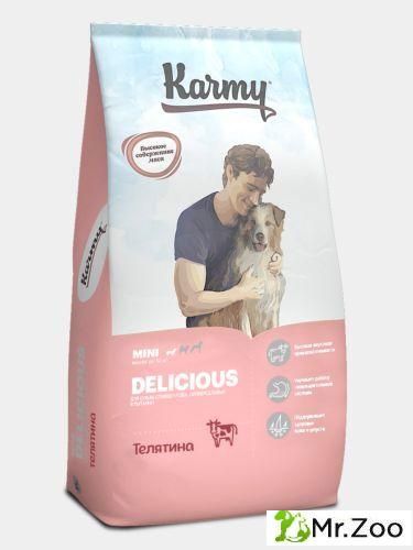 Сухой корм Karmy Delicious Mini для привередливых собак мини пород Телятина