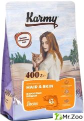 Сухой корм Karmy Hair&Skin для кошек для здоровья кожи и шерсти Лосось