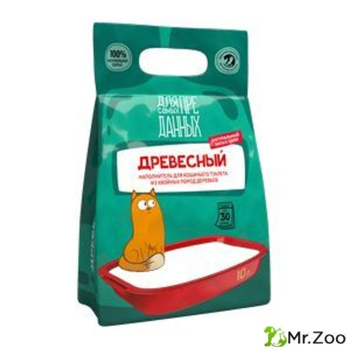 Наполнитель Для самых преданных древесный из хвойных пород для кошачьих туалетов